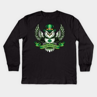 green owl Kids Long Sleeve T-Shirt